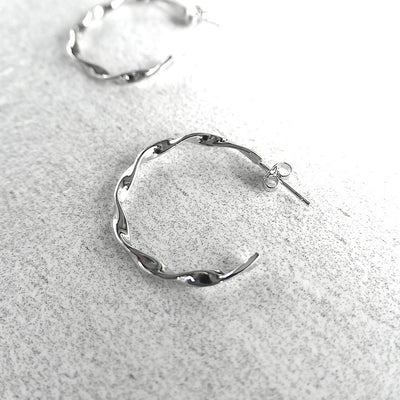 【CS210703】 Sterling Silver Hoop Earrings