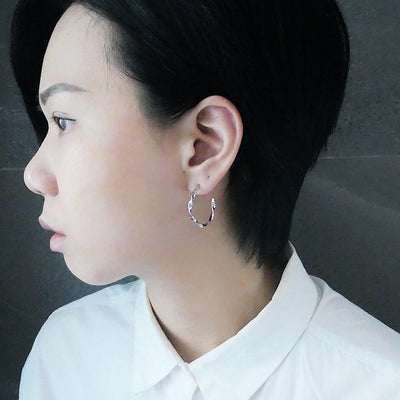 【CS210703】 Sterling Silver Hoop Earrings