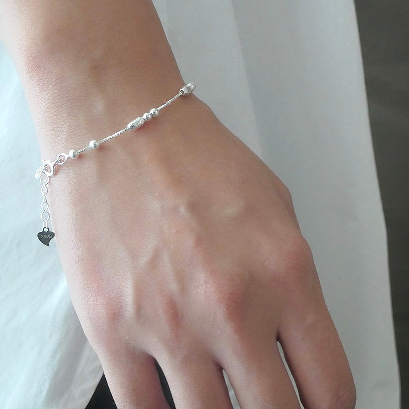 【BR210502】 Sterling Silver Beads Bracelet