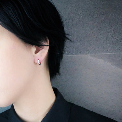 【CS191011】 Sterling Silver Huggie Earrings