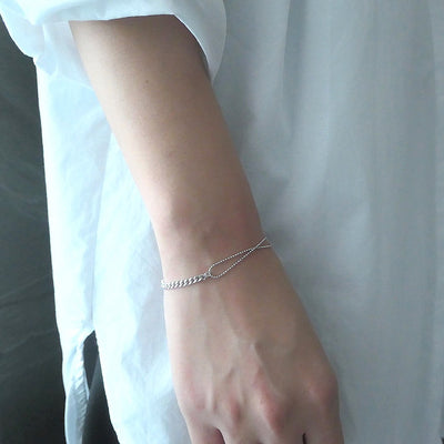 【BR210504】 Sterling Silver Chain Bracelet