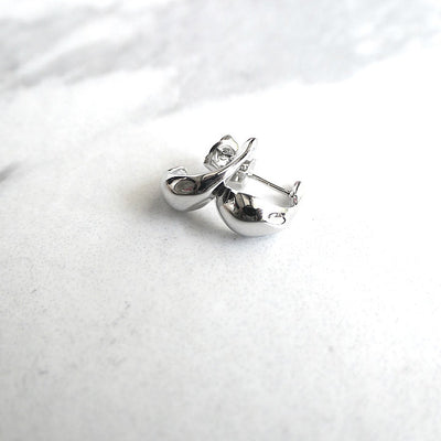 【CS201009】 Sterling Silver Huggie Earrings