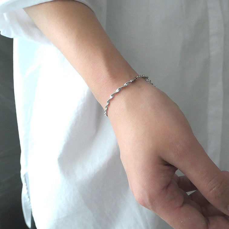 【BR210503】 Sterling Silver Chain Bracelet