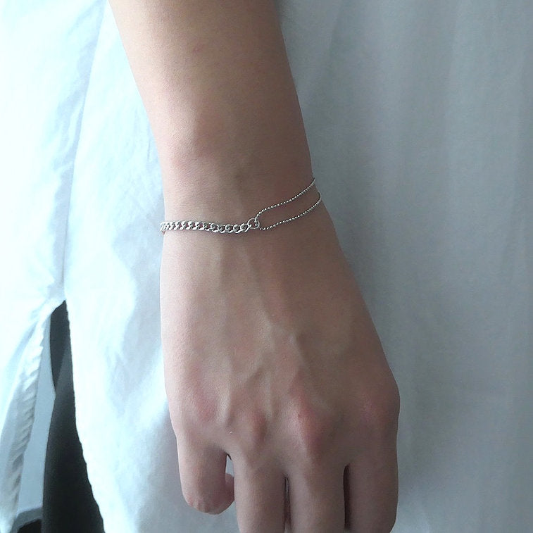 【BR210504】 Sterling Silver Chain Bracelet