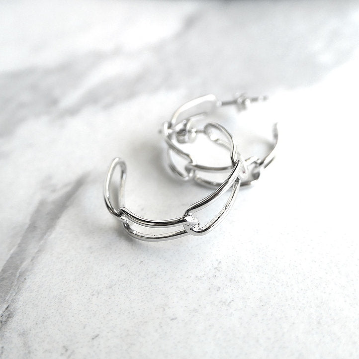 【CS201007】 Sterling Silver Hoop Earrings