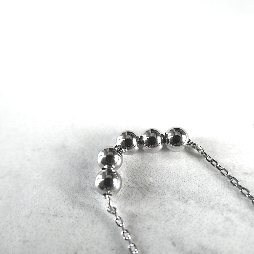 【BR210512】 Sterling Silver Beads Bracelet 