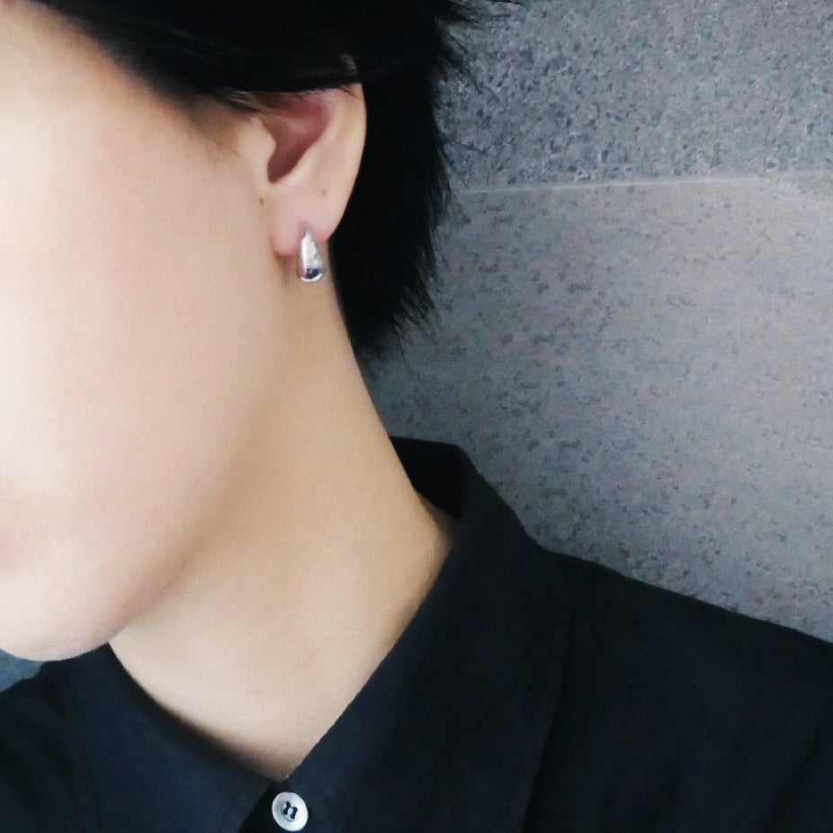 【SE210207】 Sterling Silver Hoop Earrings