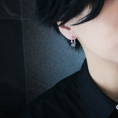 【SE211202】 Sterling Silver Hoop Earrings