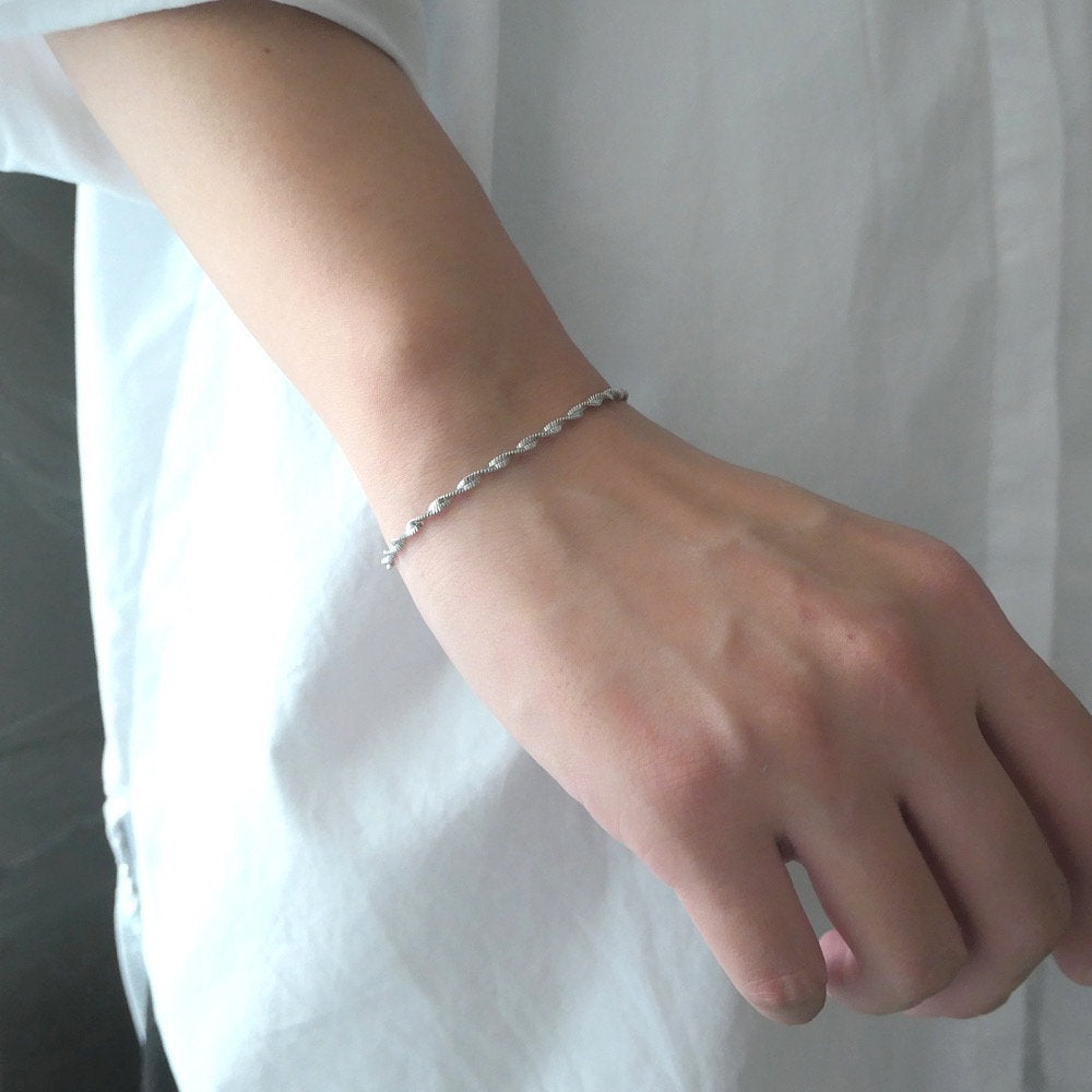 【BR210503】 Sterling Silver Chain Bracelet