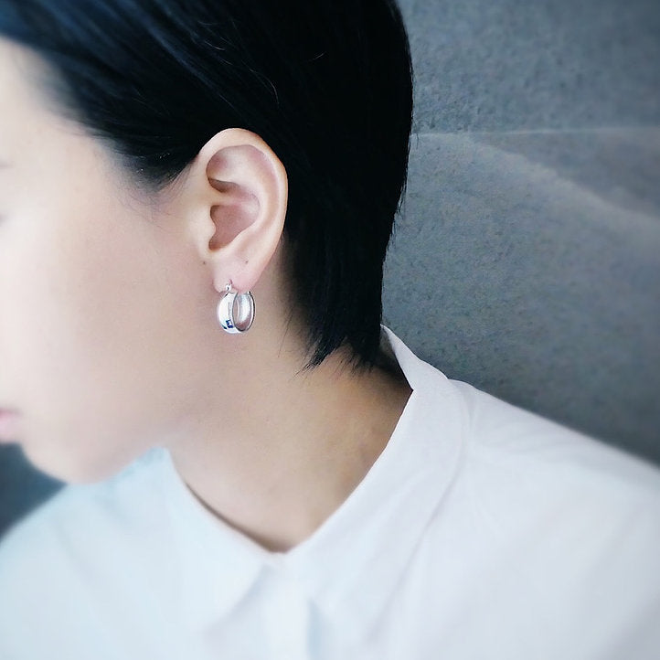 【CS201209】 Sterling Silver Hoop Earrings