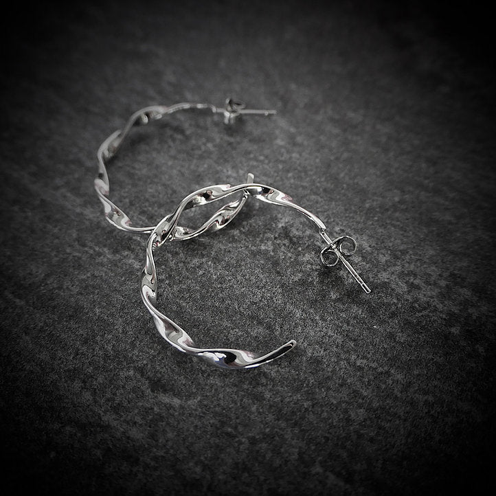 【CS210703】 Sterling Silver Hoop Earrings