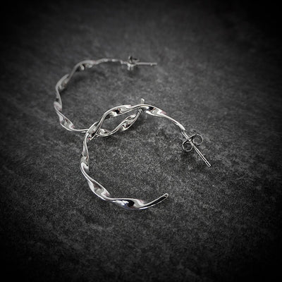 【CS210703】 Sterling Silver Hoop Earrings