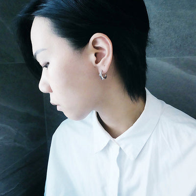 【CS210404】 Sterling Silver Hoop Earrings