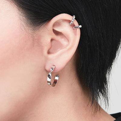 【CS191111】Sterling Silver Hoop Earrings