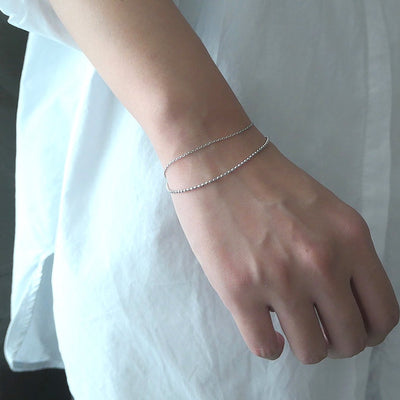 【BR210510】 Sterling Silver Beads Bracelet