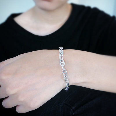 【BR201102】 Sterling Silver Chain Bracelet 