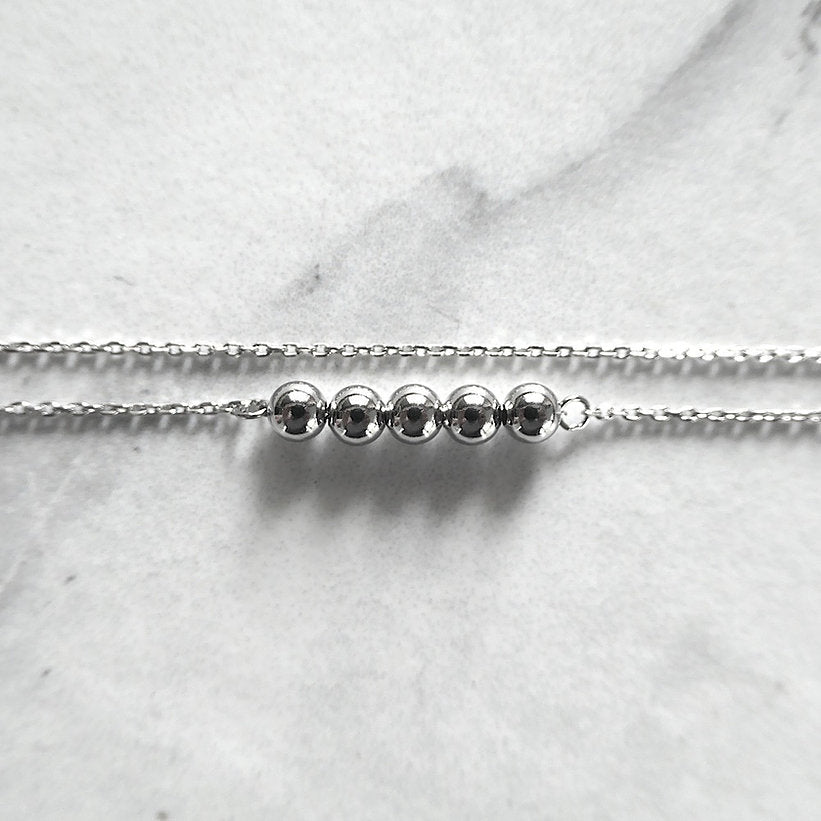 【BR210512】 Sterling Silver Beads Bracelet 