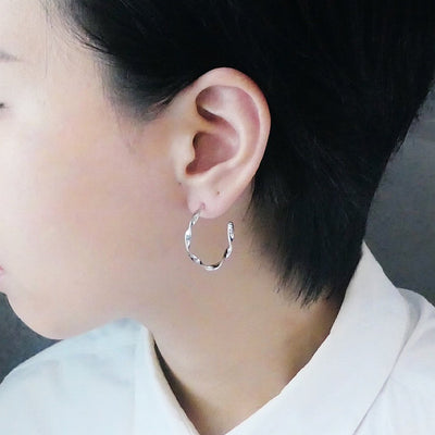 【CS210703】 Sterling Silver Hoop Earrings