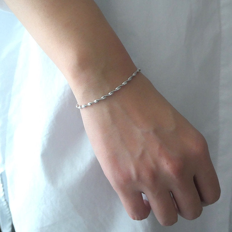 【BR210503】 Sterling Silver Chain Bracelet